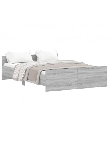 Giroletto con Testiera e Pediera Grigio Sonoma 140x190 cm