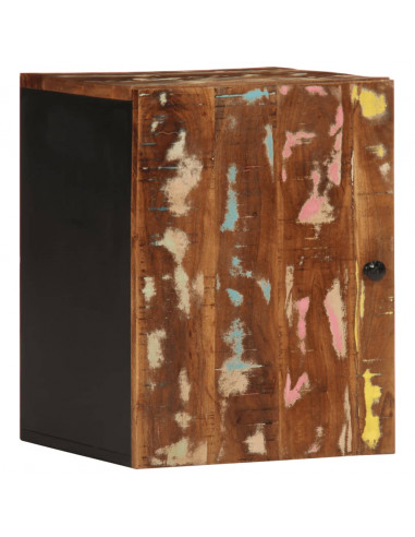 Mobile da Bagno a Parete 38x33x48cm Legno Massello di Recupero