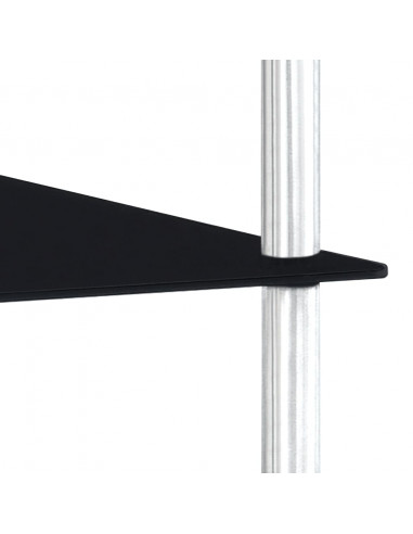 Scaffale a 2 Livelli Nero 40x40x47cm in Vetro Temperato