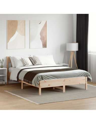 Giroletto con Testiera 150x200 cm in Legno Massello di Pino