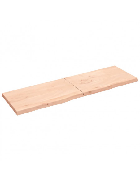 Piano Bagno 200x60x(2-6) cm in Legno Massello Non Trattato