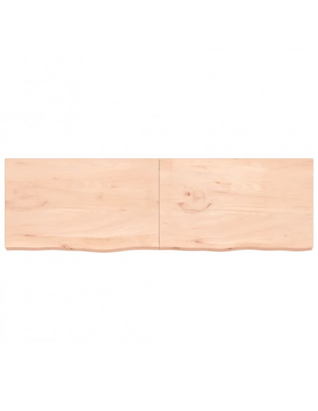 Piano Bagno 200x60x(2-6) cm in Legno Massello Non Trattato