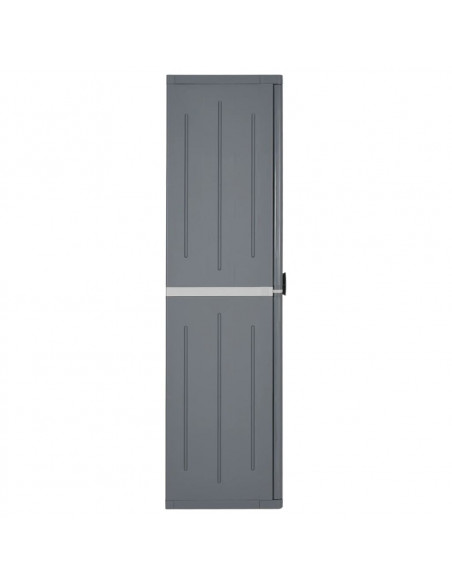 Armadio da Giardino Grigio 65x45x172 cm in Rattan PP