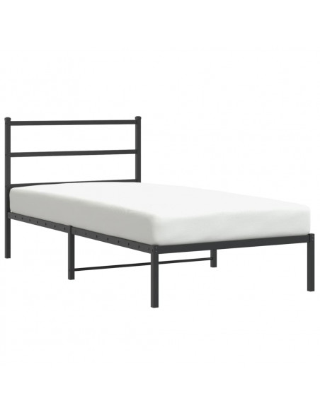 Giroletto con Testiera in Metallo Nero 107x203 cm