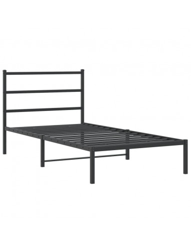 Giroletto con Testiera in Metallo Nero 107x203 cm