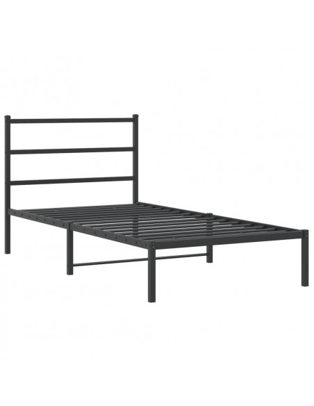 Giroletto con Testiera in Metallo Nero 107x203 cm