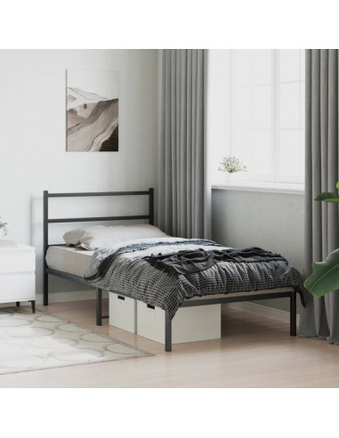 Giroletto con Testiera in Metallo Nero 107x203 cm