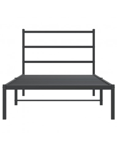 Giroletto con Testiera in Metallo Nero 107x203 cm