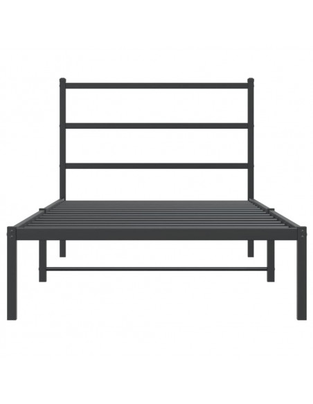 Giroletto con Testiera in Metallo Nero 107x203 cm