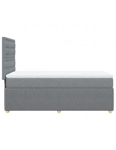 Giroletto a Molle con Materasso Grigio Chiaro 80x200 cm Tessuto