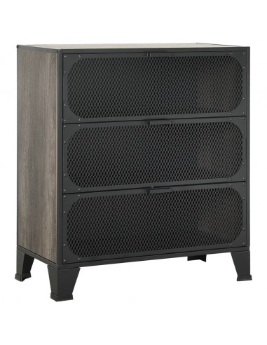 Armadietto Grigio 72x36x82 cm in Metallo e MDF