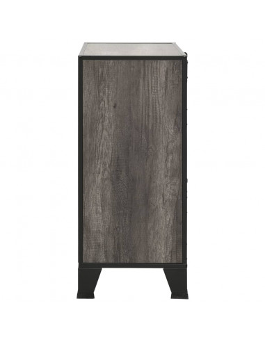 Armadietto Grigio 72x36x82 cm in Metallo e MDF