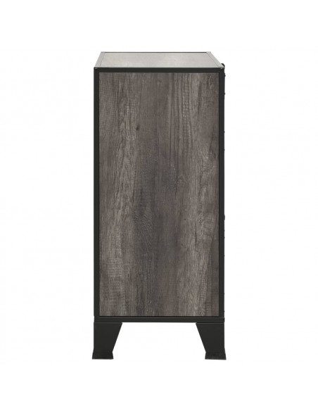 Armadietto Grigio 72x36x82 cm in Metallo e MDF