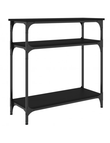 Tavolino Consolle Nero 75x29x75 cm in Legno Multistrato