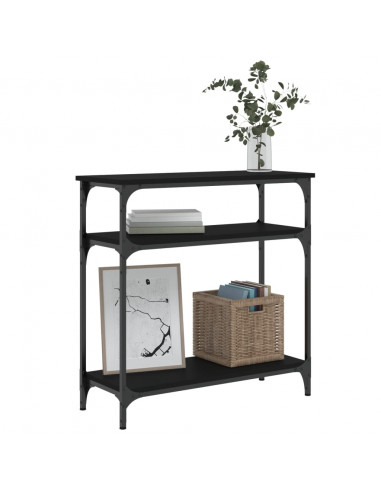 Tavolino Consolle Nero 75x29x75 cm in Legno Multistrato