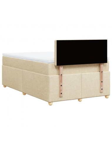 Giroletto a Molle con Materasso Crema 120x200 cm in Tessuto