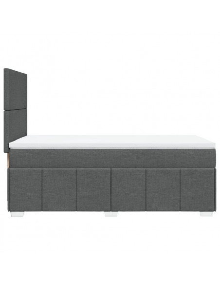 Giroletto a Molle con Materasso Grigio Scuro 100x200 cm Tessuto