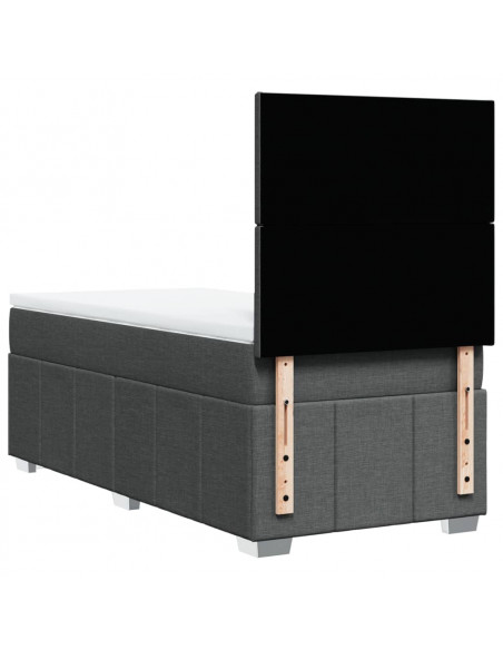Giroletto a Molle con Materasso Grigio Scuro 100x200 cm Tessuto