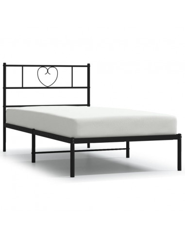 Giroletto con Testiera in Metallo Nero 107x203 cm