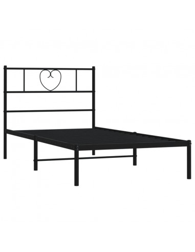 Giroletto con Testiera in Metallo Nero 107x203 cm