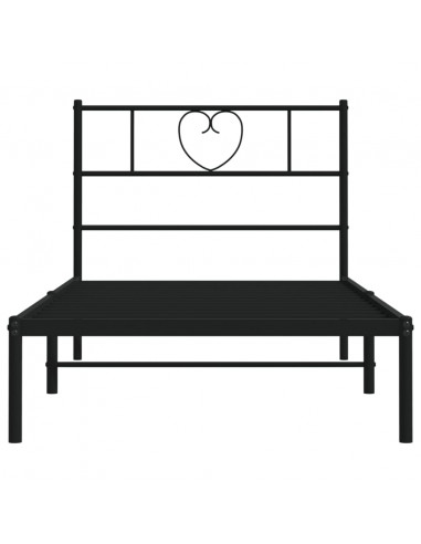 Giroletto con Testiera in Metallo Nero 107x203 cm