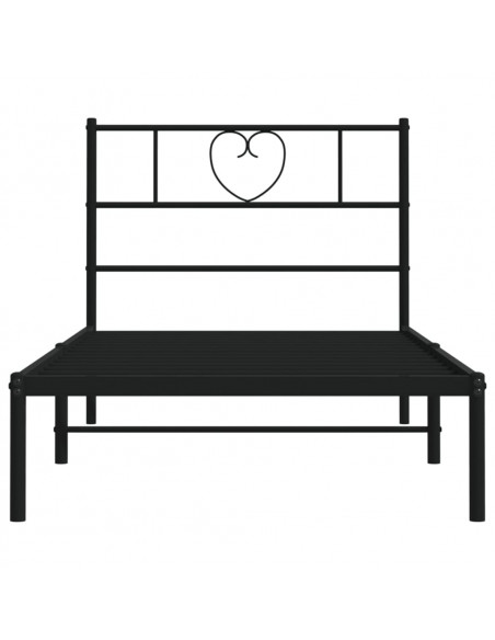 Giroletto con Testiera in Metallo Nero 107x203 cm