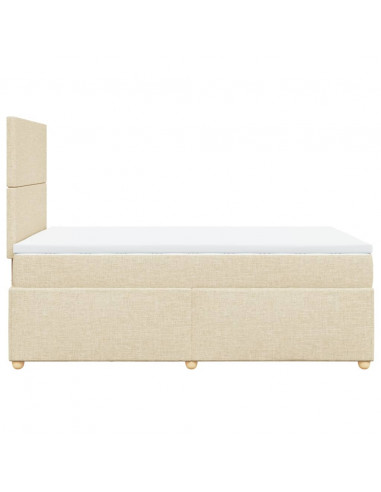 Giroletto a Molle con Materasso Crema 120x190 cm in Tessuto