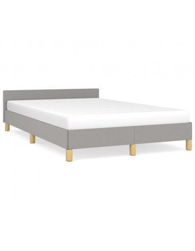 Giroletto con Testiera Grigio Chiaro 120x190 cm in Tessuto