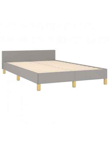 Giroletto con Testiera Grigio Chiaro 120x190 cm in Tessuto