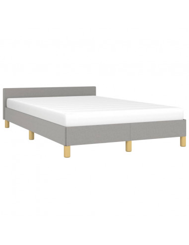 Giroletto con Testiera Grigio Chiaro 120x190 cm in Tessuto