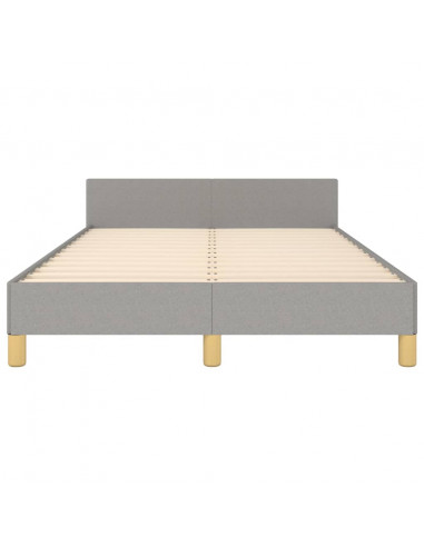 Giroletto con Testiera Grigio Chiaro 120x190 cm in Tessuto