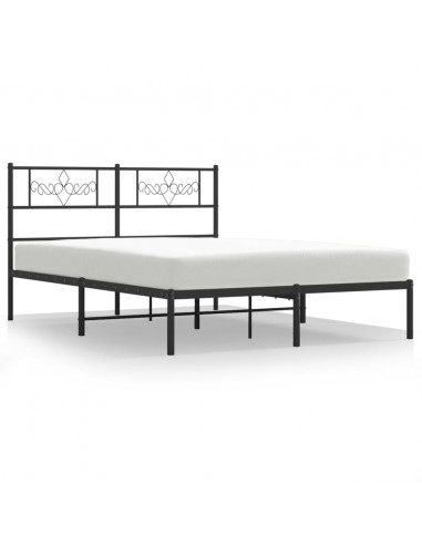 Giroletto con Testiera in Metallo Nero 120x200 cm