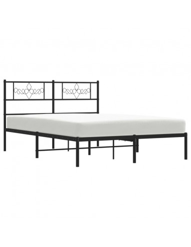 Giroletto con Testiera in Metallo Nero 120x200 cm