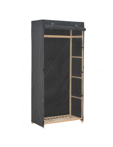 Armadio Grigio 79x40x170 cm in Tessuto