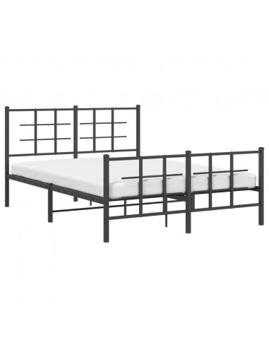 Giroletto con Testiera e Pediera Metallo Nero 140x190 cm