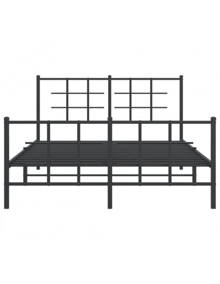 Giroletto con Testiera e Pediera Metallo Nero 140x190 cm