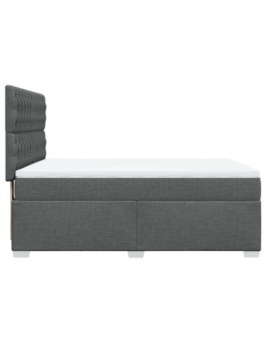 Giroletto a Molle con Materasso Grigio Scuro 160x200 cm Tessuto