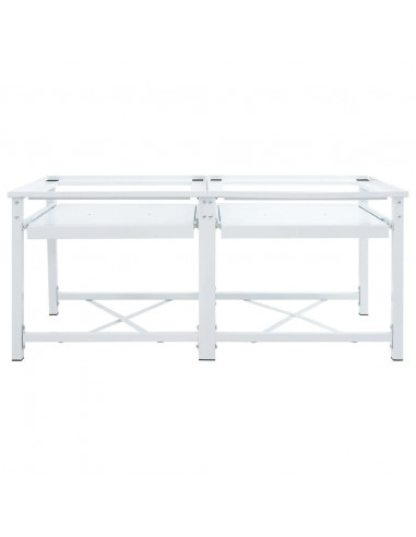 Piedistallo per Lavatrice Doppia con Ripiani Estraibili Bianco