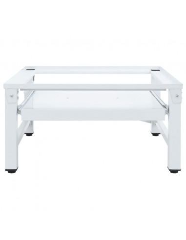 Supporto Lavatrice e Asciugatrice con Mensola Estraibile Bianco