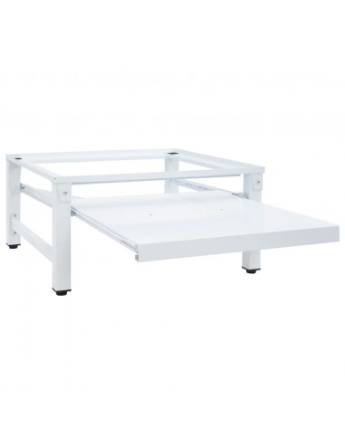 Supporto Lavatrice e Asciugatrice con Mensola Estraibile Bianco