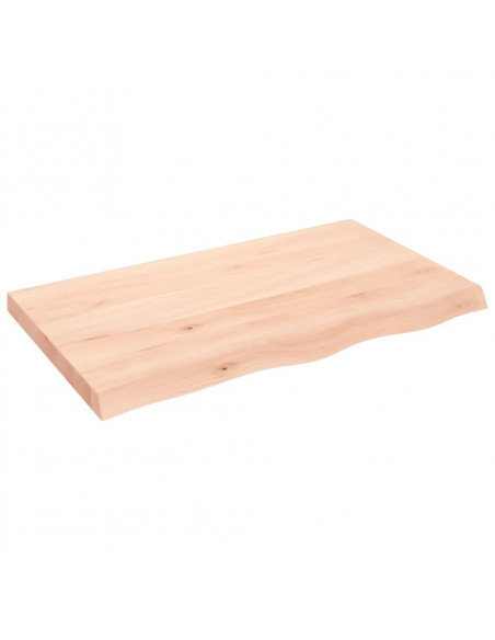 Piano Bagno 100x60x(2-6) cm in Legno Massello Non Trattato
