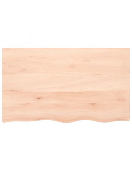 Piano Bagno 100x60x(2-6) cm in Legno Massello Non Trattato