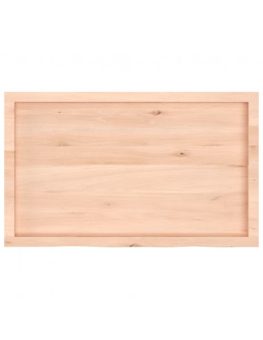 Piano Bagno 100x60x(2-6) cm in Legno Massello Non Trattato