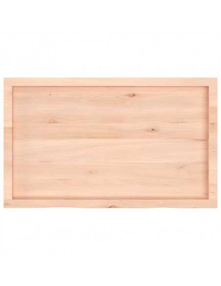 Piano Bagno 100x60x(2-6) cm in Legno Massello Non Trattato
