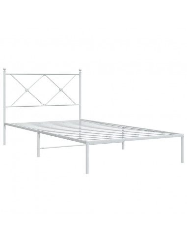 Giroletto con Testiera Metallo Bianco 100x200 cm