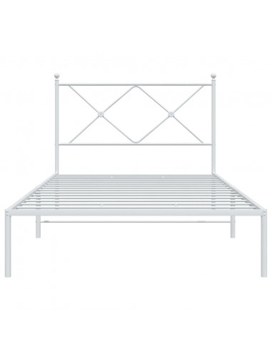 Giroletto con Testiera Metallo Bianco 100x200 cm