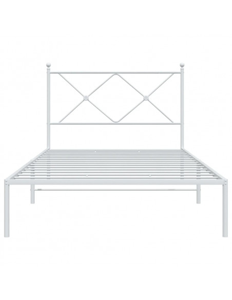 Giroletto con Testiera Metallo Bianco 100x200 cm