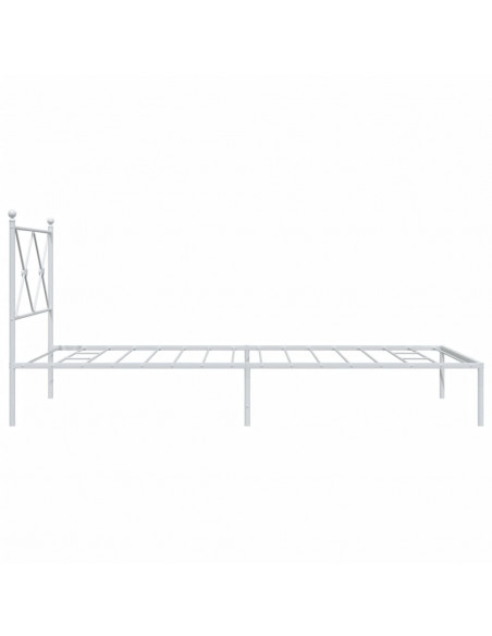 Giroletto con Testiera Metallo Bianco 100x200 cm