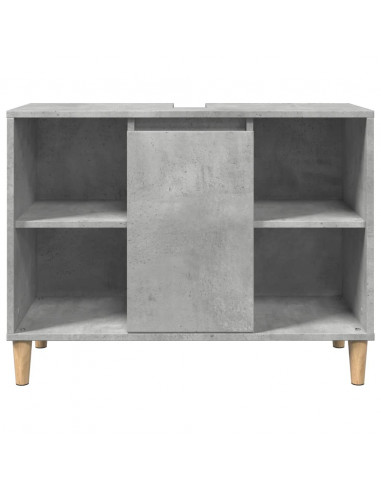 Armadietto da Bagno Grigio Cemento 80x33x60cm Legno Multistrato