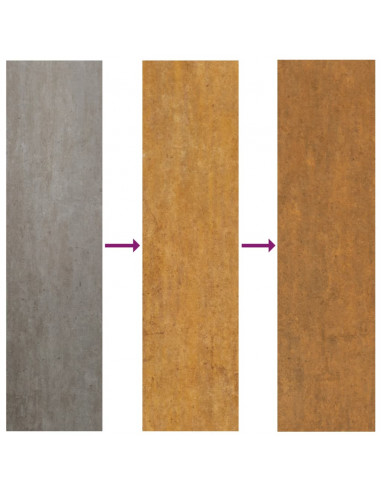 Decorazioni Muro Giardino 3 pz 55x55 cm Erba in Acciaio Corten